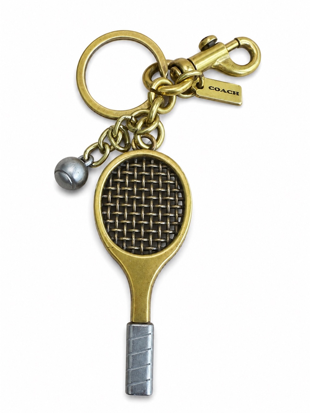 Coach Tennis Racket Bag Charm & Keychain – Gold Tone